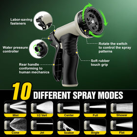 Yetogib 10-function nozzle for versatile spray patterns.