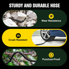 Yetogib lightweight hose makes storage and transport easy.