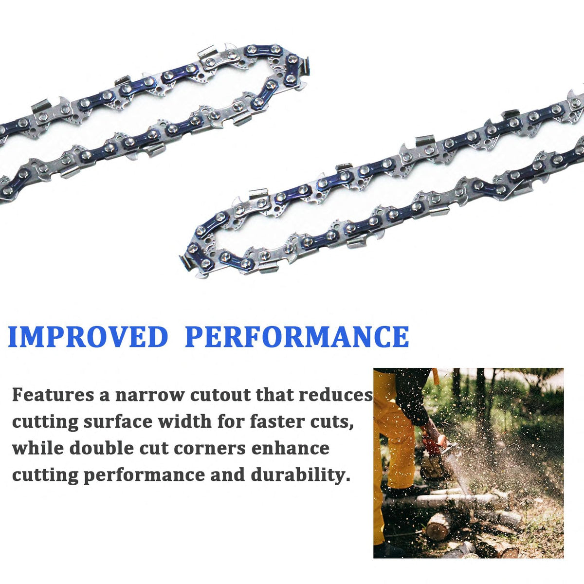 YETTAT low-profile chain enables precise cuts in tight spaces.