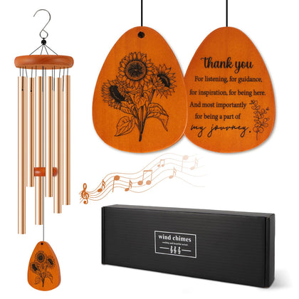 Yewfold 26-inch wind chime with golden tubes for outdoor ambiance.