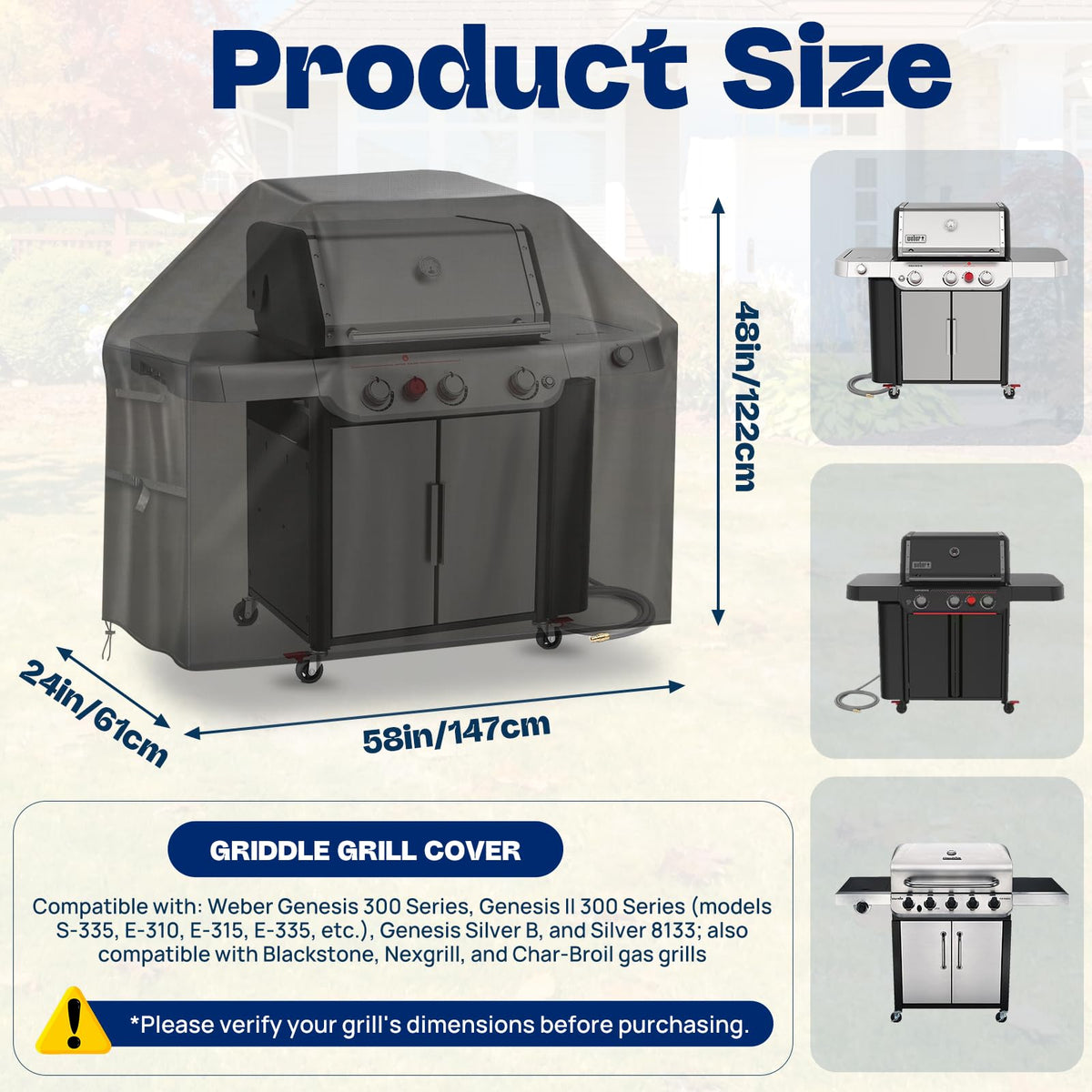 Yewkoisl heavy-duty 500D grill cover provides durability