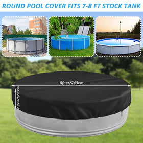 YEXEXINM Waterproof round pool cover protects stock tanks from leaves and debris.