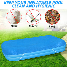 YEXEXINM foldable pool cover illustrates compact storage after season