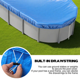 YEXEXINM oval pool cover promotes heat retention for warmer evenings.