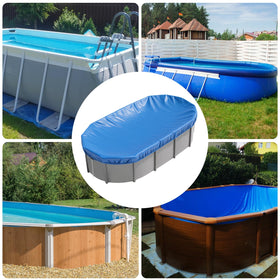 YEXEXINM oval pool cover protects water quality and reduces evaporation.