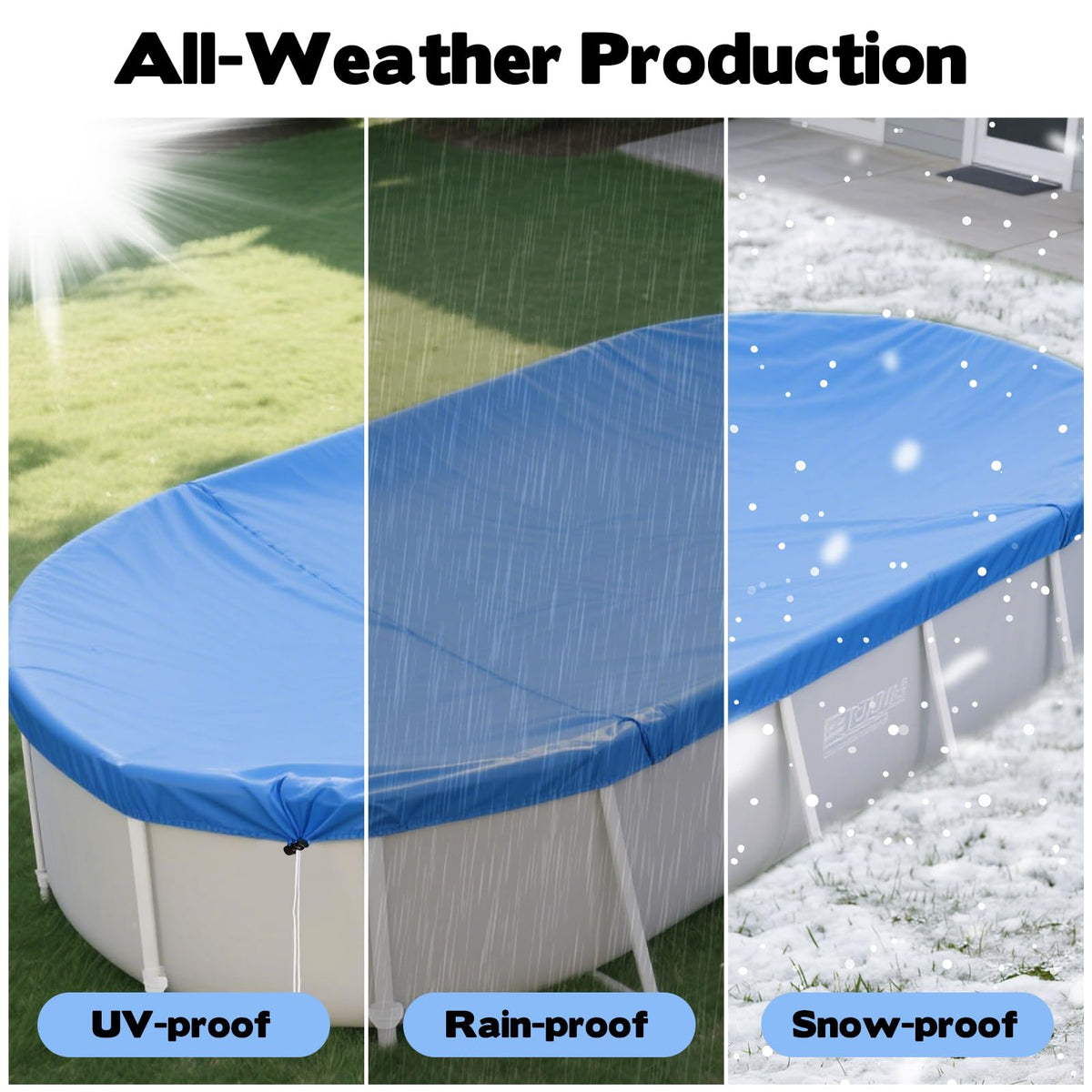 YEXEXINM oval pool cover fits a range of above-ground pool models.