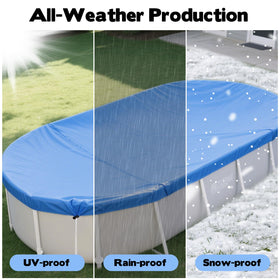YEXEXINM oval pool cover fits a range of above-ground pool models.