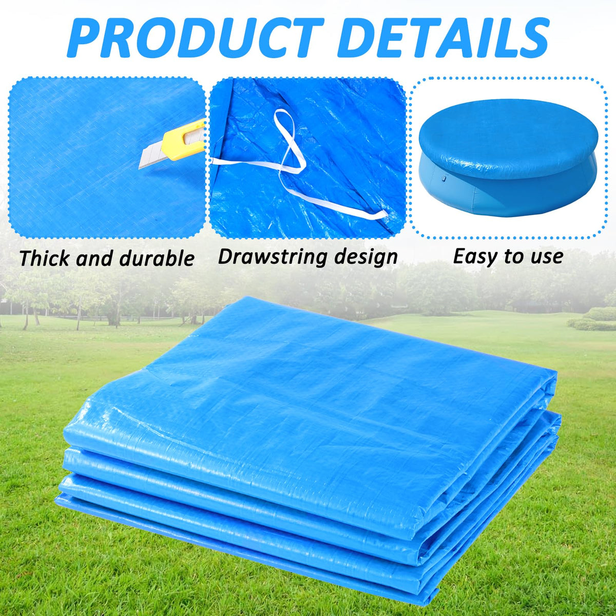 YEXEXINM pool cover on water demonstrates easy setup.