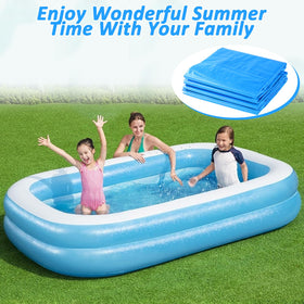 YEXEXINM pool cover on a pool surface offering debris protection and clean water