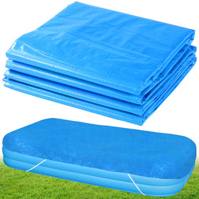 YEXEXINM rectangular pool cover over a 120 by 80 inch pool protects from debris and evaporation