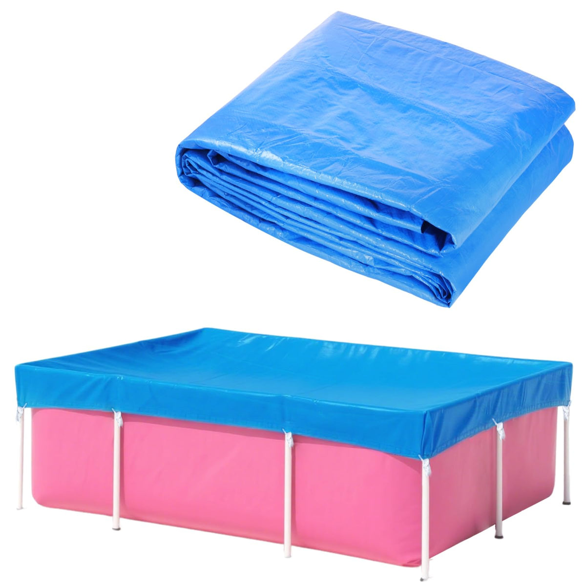 YEXEXINM rectangular pool cover for 7x5 frame pools keeps water clean.