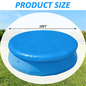 YEXEXINM round pool cover shown during easy installation on an above-ground pool.