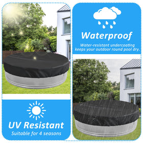 YEXEXINM Heavy duty round stock tank pool cover designed for year round protection.