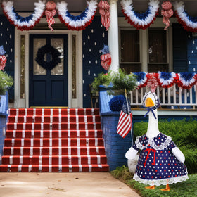 Yeyeplum goose outdoor decor brightens garden for patriotic holidays