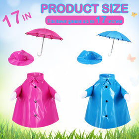 Two-set package with raincoats and small umbrellas keeps garden geese festive