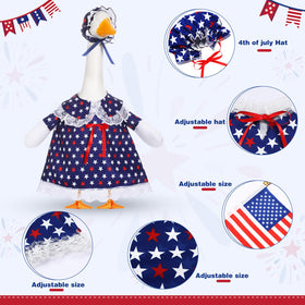 Yeyeplum patriotic goose outfit on a 23-inch statue for Independence Day scene