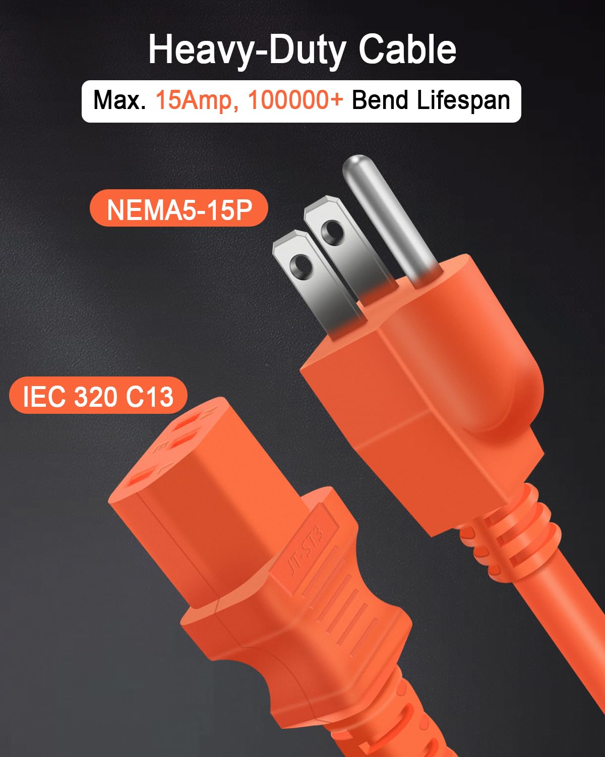 YEZriler 14AWG copper heavy-duty cable orange for durable everyday use.