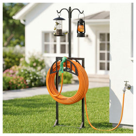 YFFSRJDJ garden hose holder with curved arch for kink-free winding up to 150 ft.