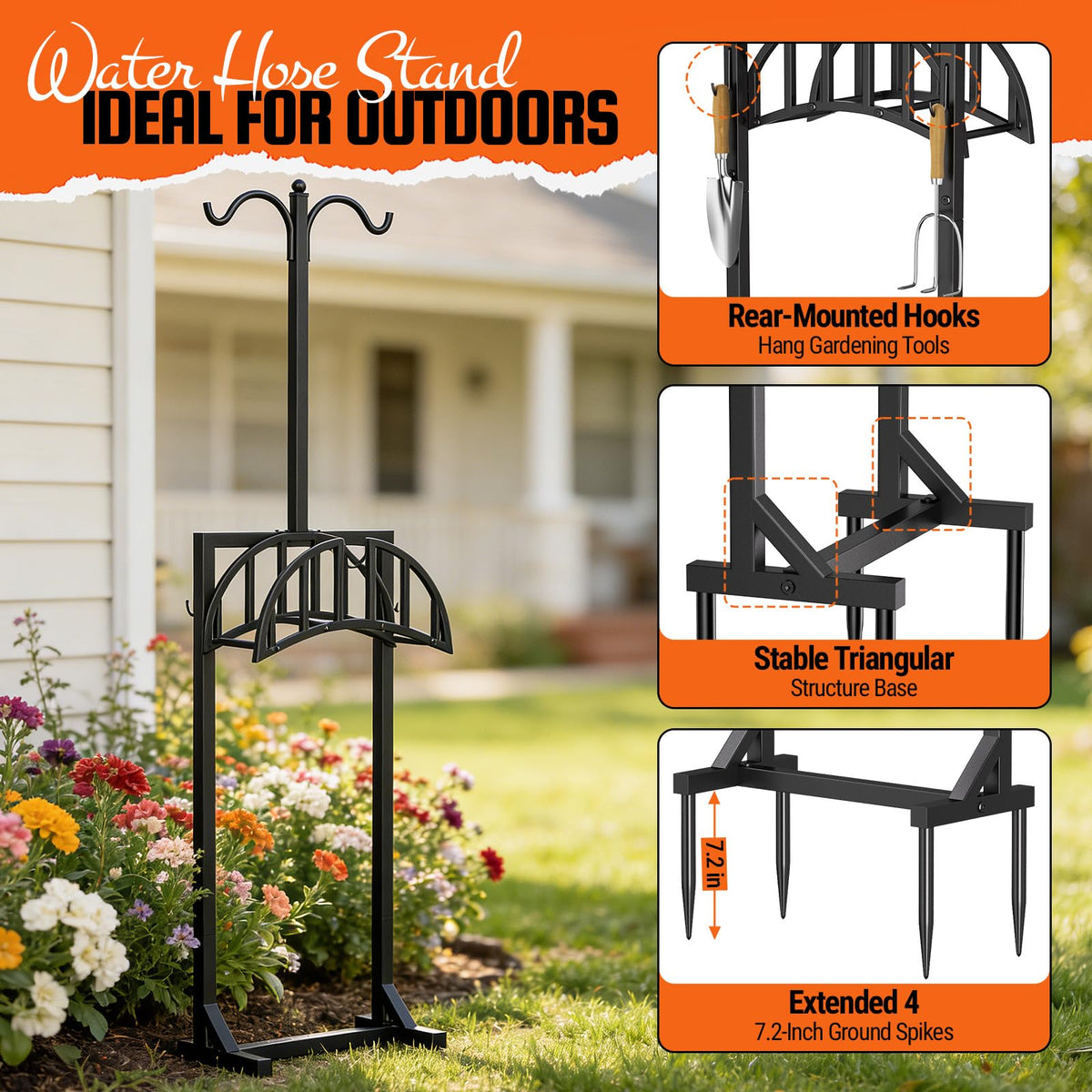 YFFSRJDJ ergonomic hose storage design for easy access in gardens.