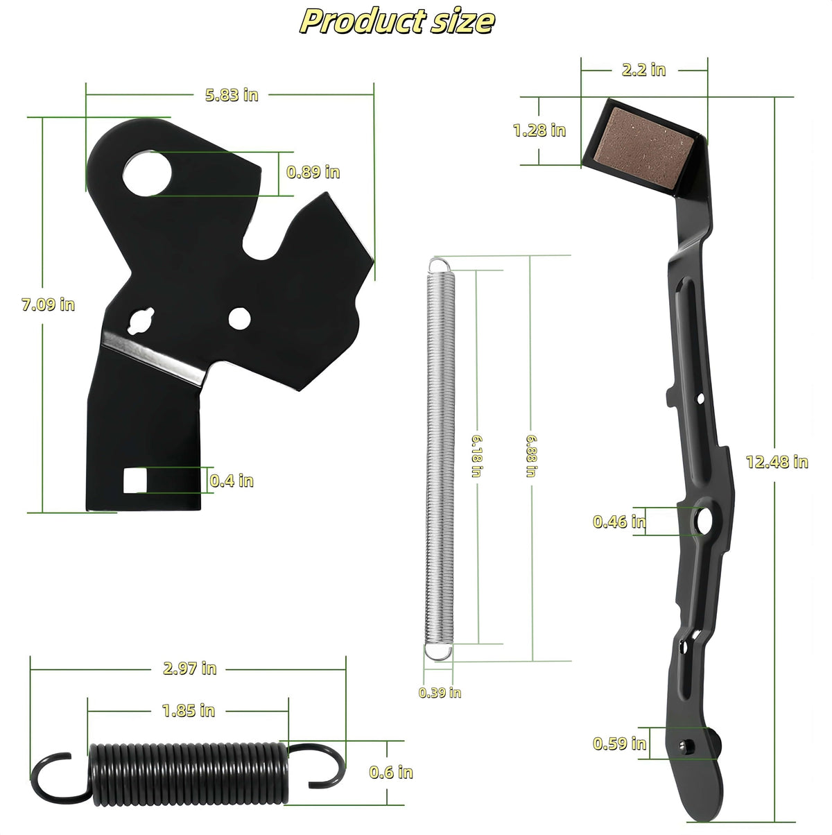 YFZS brake arm assembly pair promotes smoother deck disengagement.
