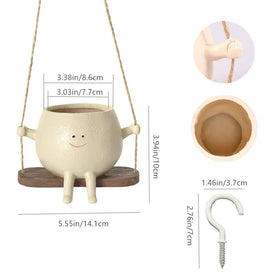 YGGlDUOl Swing Face Planter suitable for indoors or outdoors with gentle breeze sway