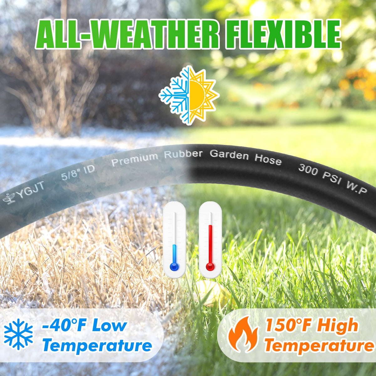 YGJT heavy duty garden hose 1100 psi burst tested for reliable performance under high pressure.