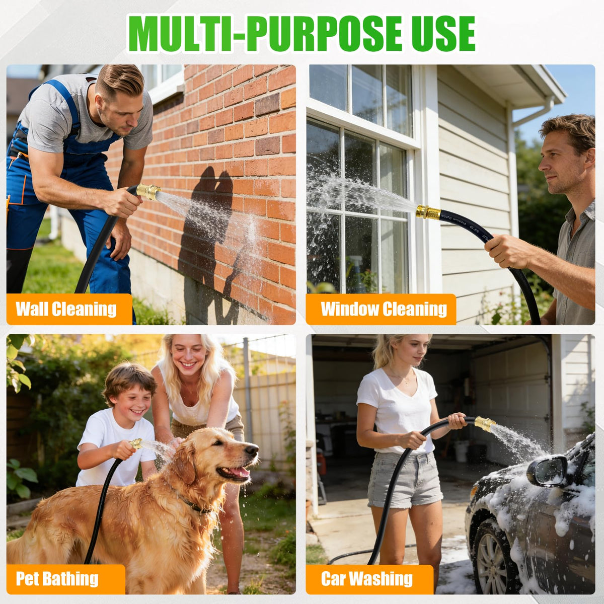 YGJT heavy duty garden hose all-weather flexibility ready for hot and cold conditions.