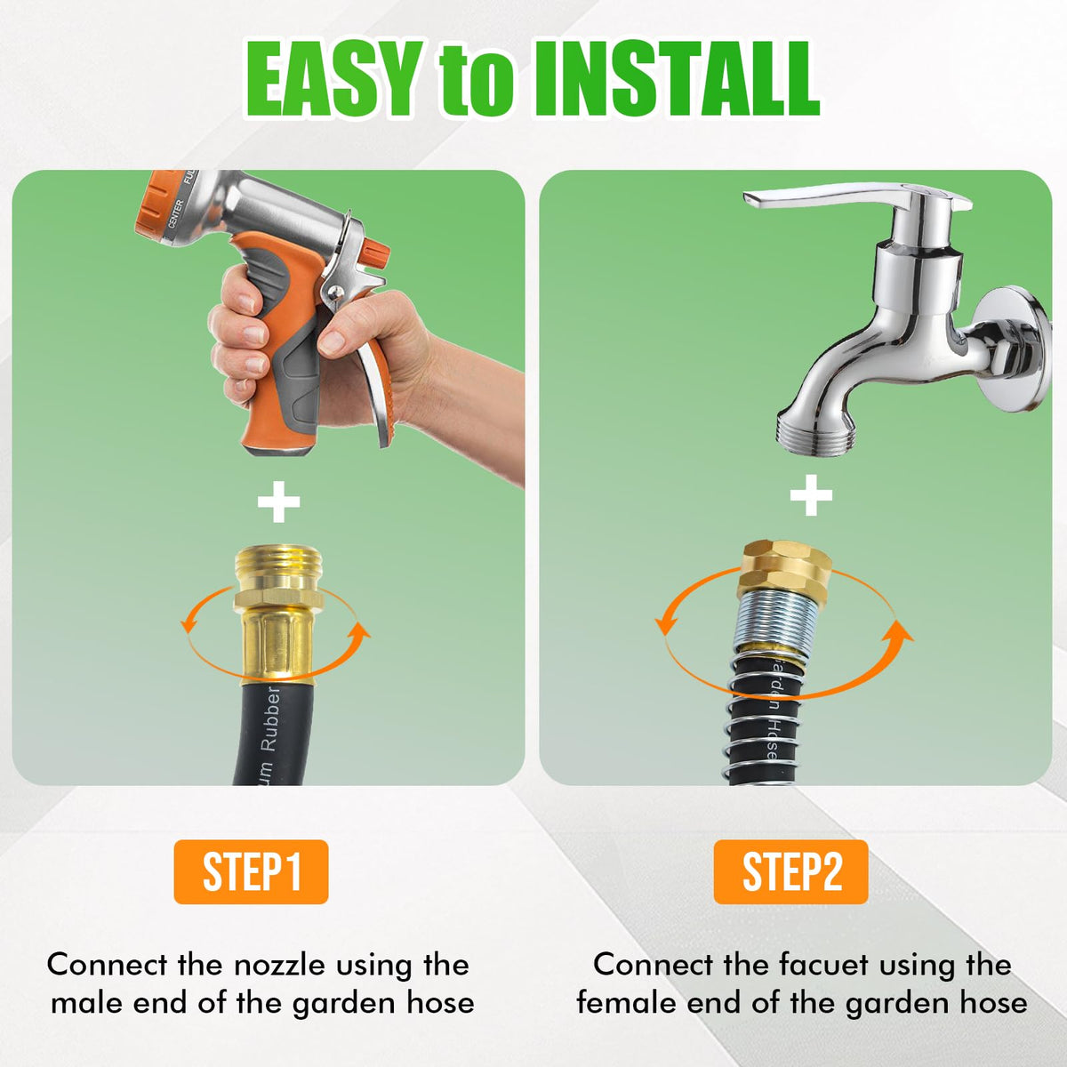 YGJT heavy duty garden hose ideal for garden irrigation, vehicle washing, and driveway cleaning.