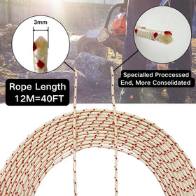 YGQ 3mm pull cord 12m, Echo-compatible for easy installation.