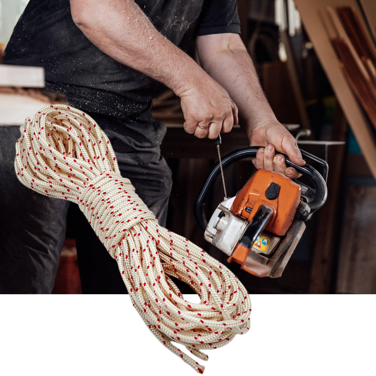 YGQ 3mm pull cord 12m for STIHL MS180, durable nylon replacement.