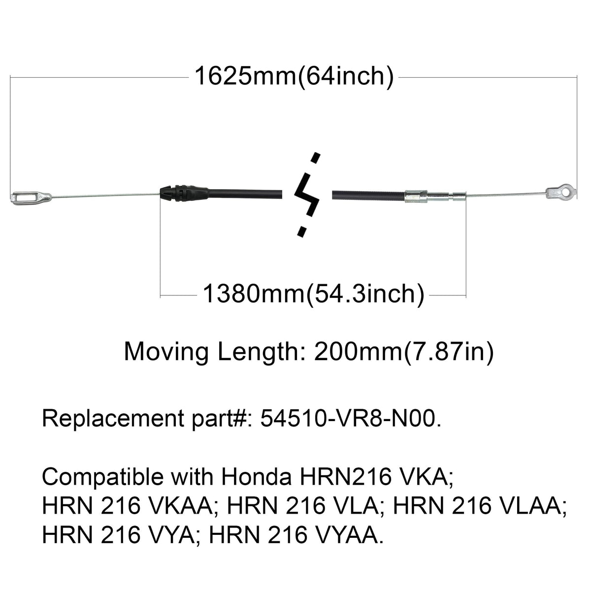 YGQ 54510-VR8-N00 packaging contents showing cable and zip ties