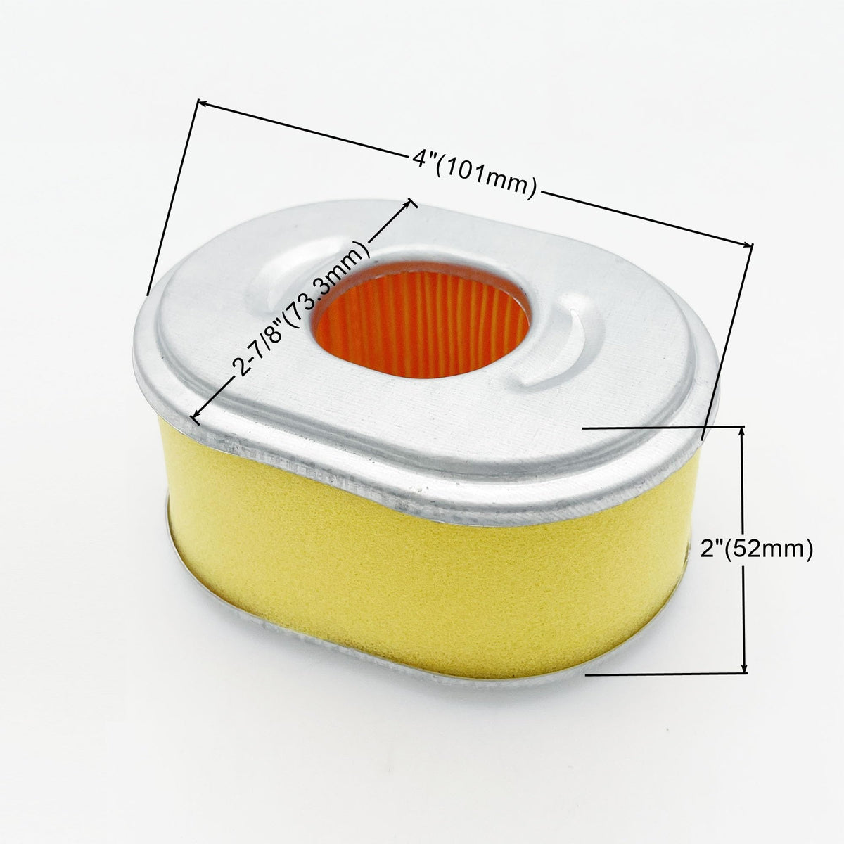 YGQ AFZE08 air filter side view showing compact, easy-to-install design.