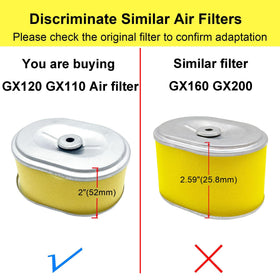 YGQ AFZE08 compatibility chart visual for Honda GX and Deere greens mowers.