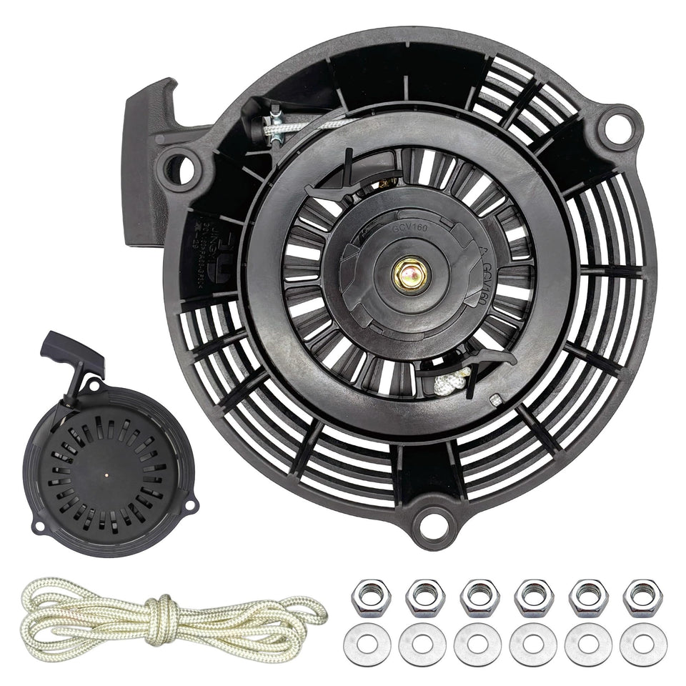 YGQ GCV160 pull-start assembly ready for Honda engines, enabling quick starts.