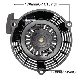 YGQ GCV160 recoil-starter with durable black finish for long-lasting use.