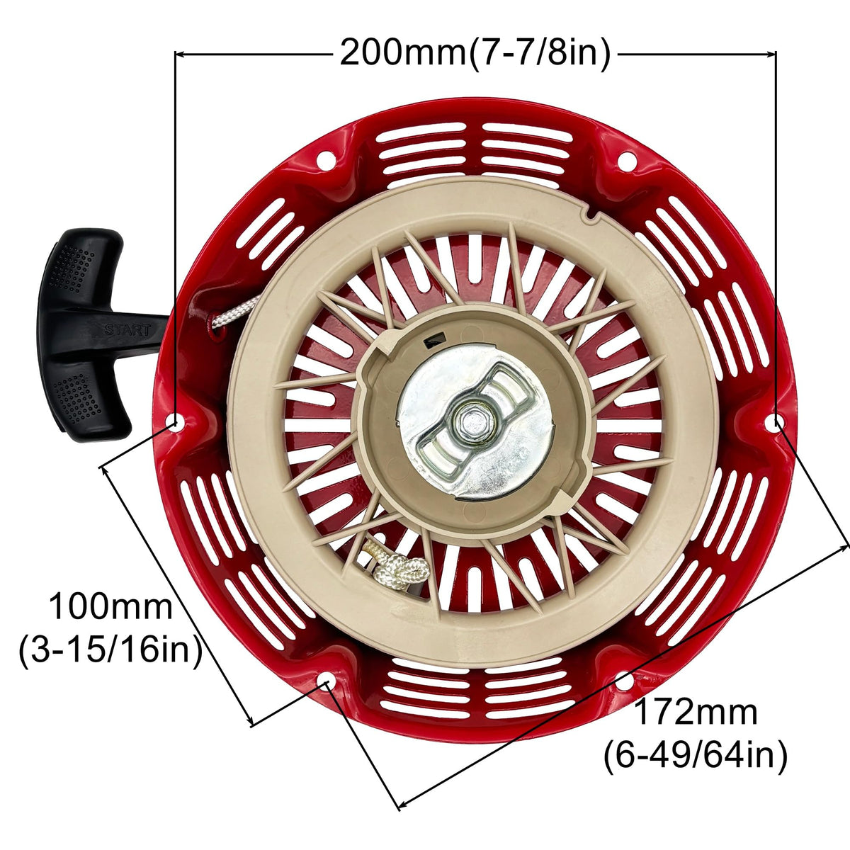 YGQ pull cord assembly with red pawl for Honda clones, smooth operation