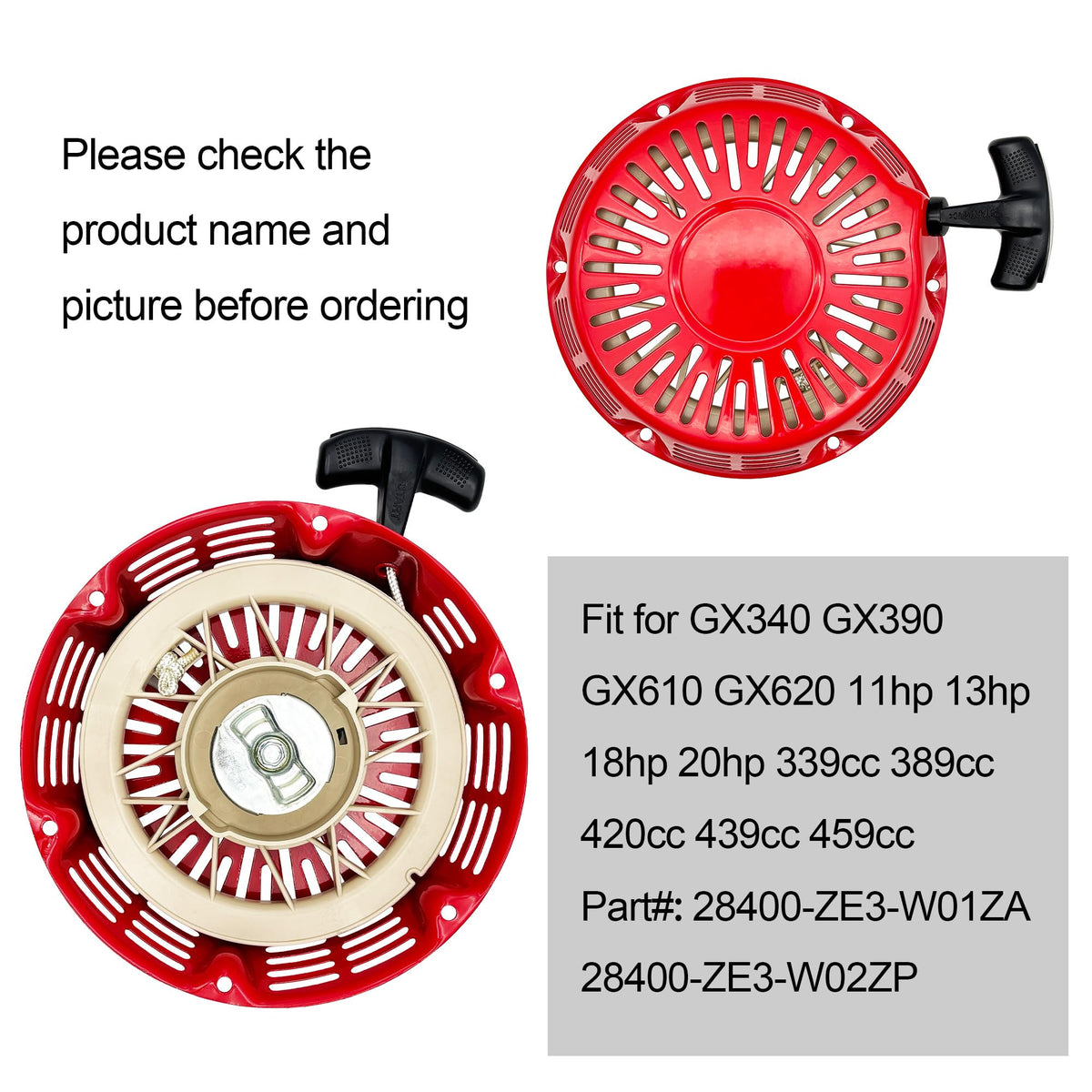 YGQ starter dimensions 54mm and 81mm fit GX340 and GX390 reliably