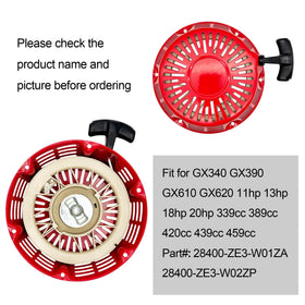YGQ starter dimensions 54mm and 81mm fit GX340 and GX390 reliably