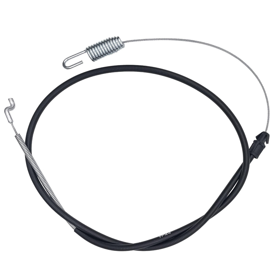 YGQ traction control cable front view, rugged build for dependable mower control