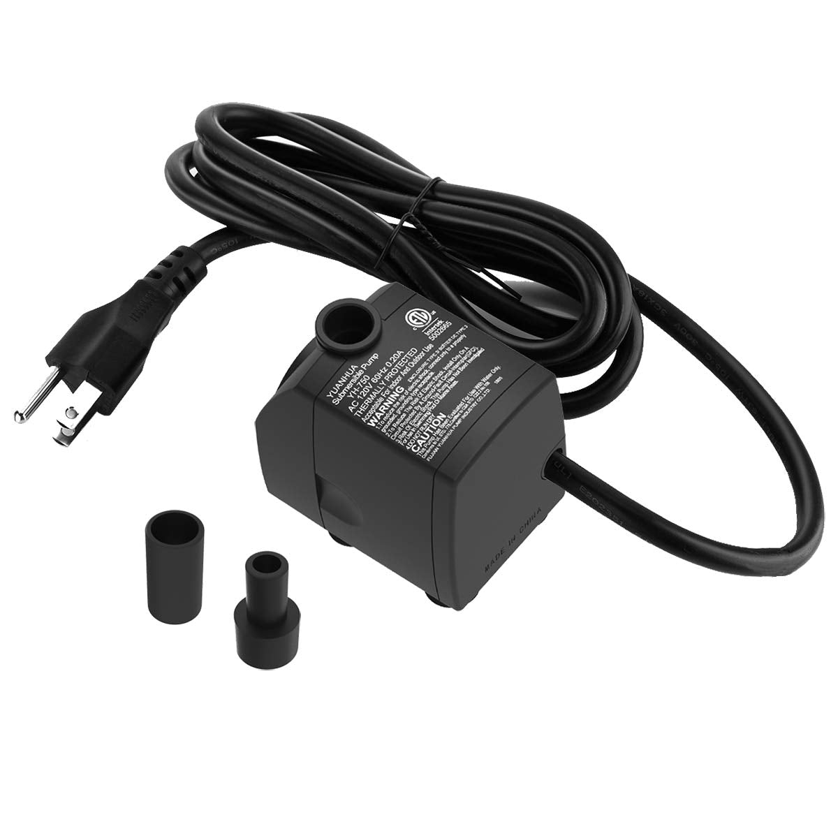 Package includes pump, two nozzles, and an instruction manual for setup.