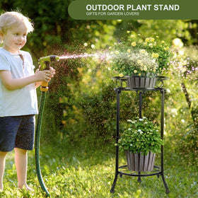 YHIJURS heavy-duty wrought-iron stand provides stable support and durability.