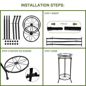 YHIJURS rustproof plant holder rack withstands indoor and outdoor environments.
