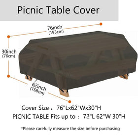 YHINGG 600D Oxford fabric provides durable, weatherproof protection for outdoor tables