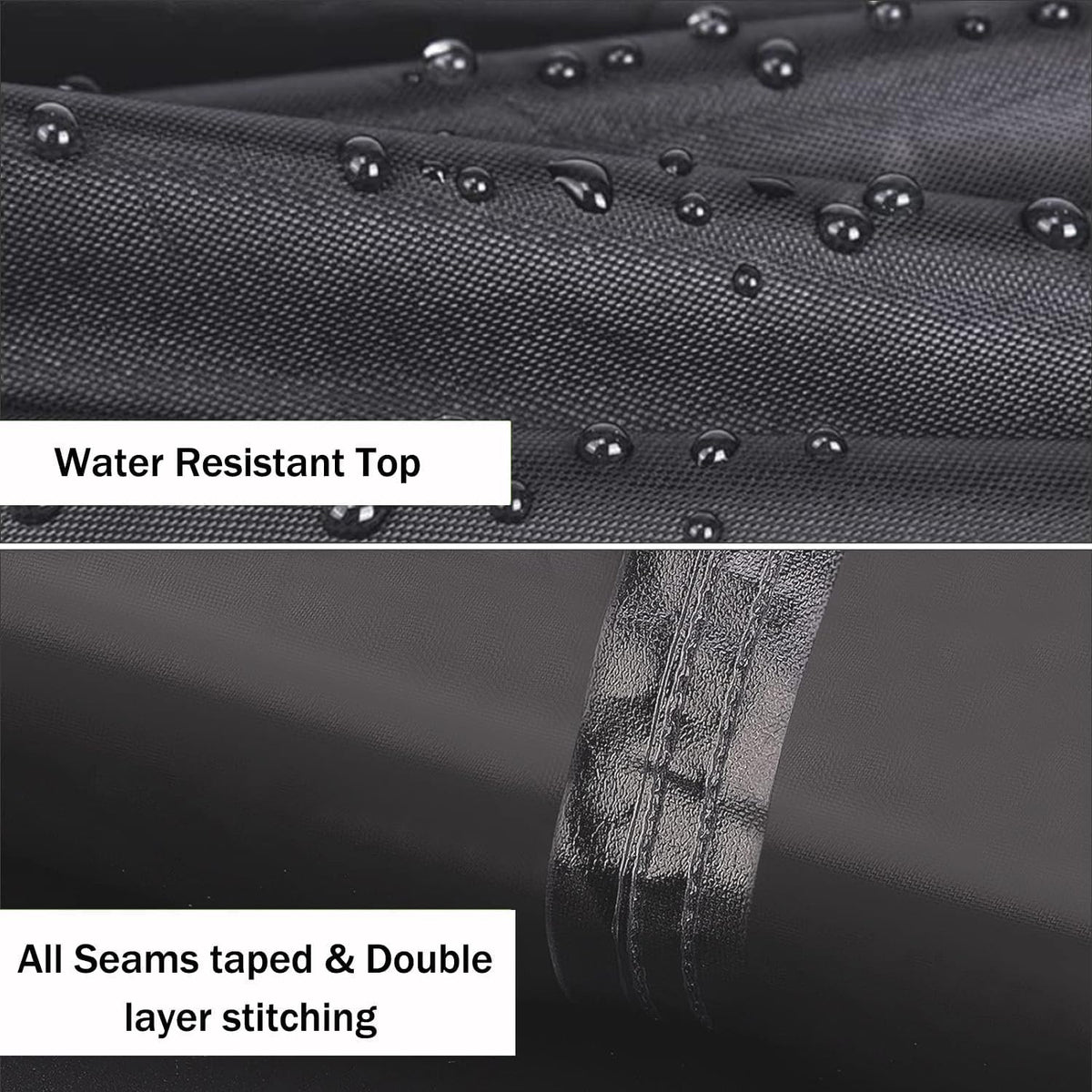 Elastic hem with toggle creates a windproof seal on the rototiller cover.
