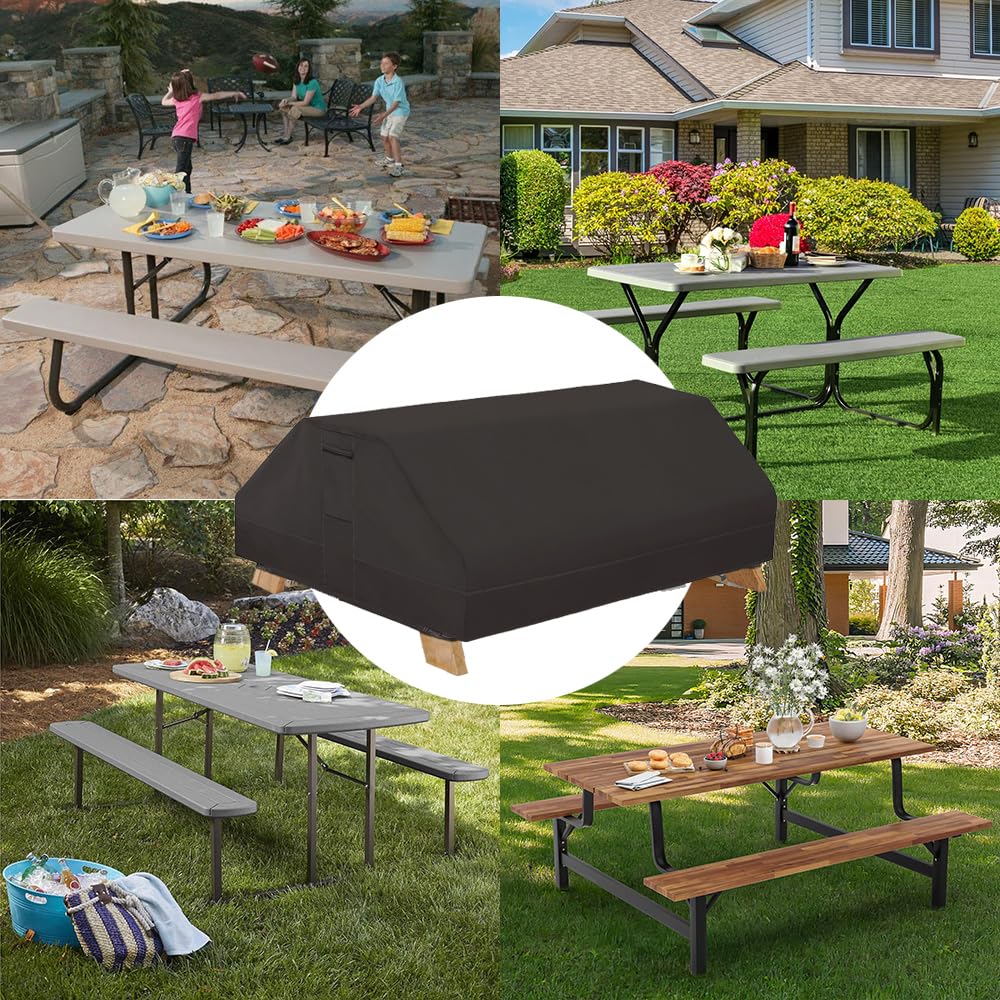 YHINGG sleek black outdoor cover protects your table outdoors
