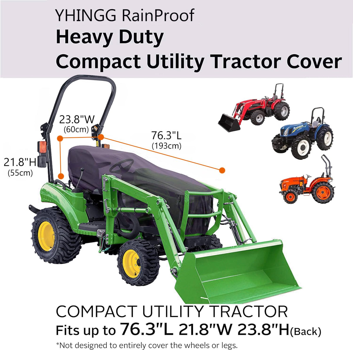 YHINGG tractor cover for John Deere keeps critical parts dry during storms