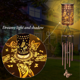 YHmall 36-inch butterfly gift-ready wind chime for decks