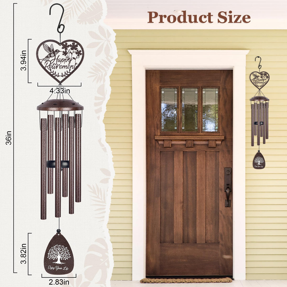 YHmall aluminum wind chimes delivering smooth, deep tones for relaxation