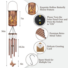 YHmall butterfly wind chime tubes create calming outdoor melodies