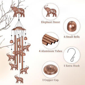 YHmall Elephant Wind Chime hanging setup for easy outdoor installation.